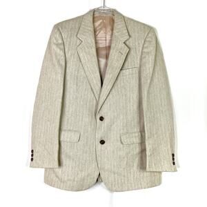 Baycrest Men's Wool Blend Light Beige Pinstripe Sport Coat Suit Jacket 41R